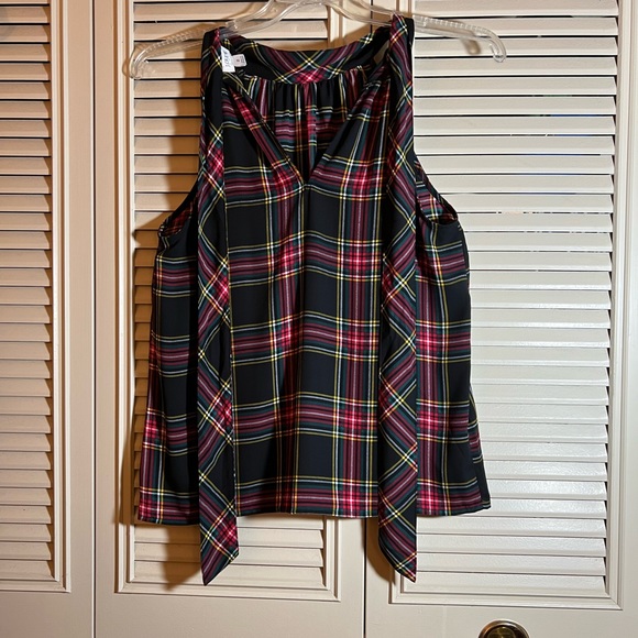 J. Crew Stewart plaid tie-neck halter blouse - Picture 3 of 3